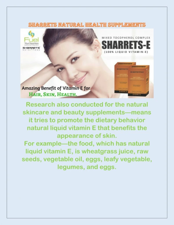 Sharrets Natural Health Supplements