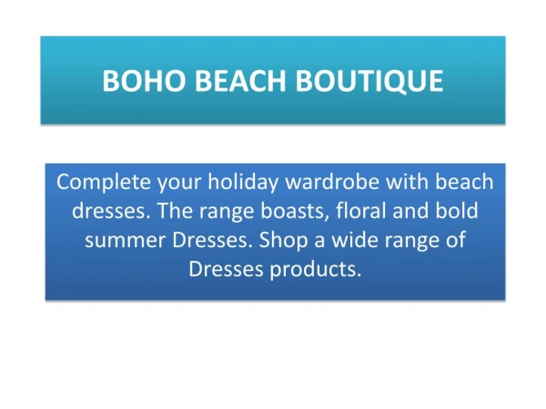 Boho Beach Dresses
