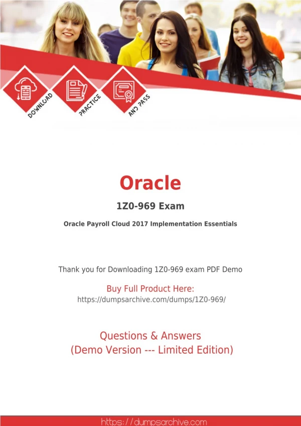 [Latest] Oracle 1Z0-969 Dumps DumpsArchive New 1Z0-969 Questions