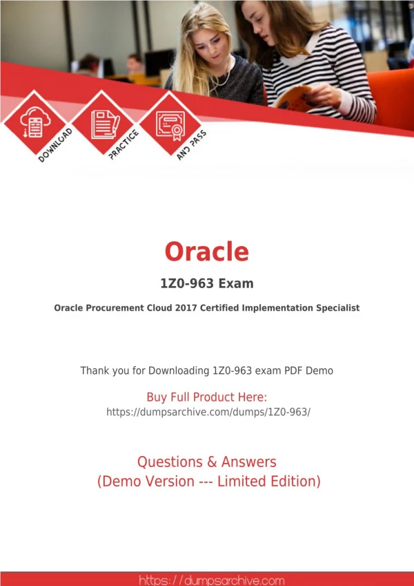 1Z0-963 Dumps PDF - DumpsArchive Provides Actual Oracle Cloud 1Z0-963 Questions Answers