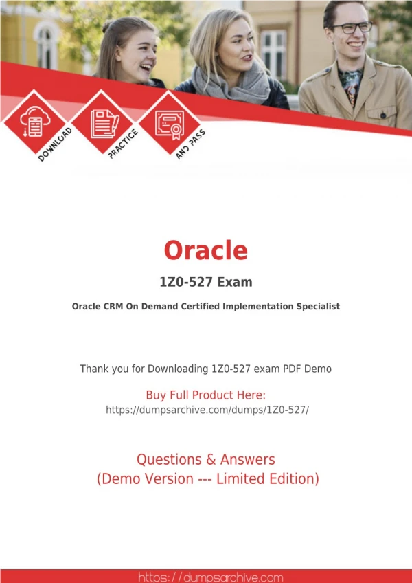 1Z0-527 Dumps - Oracle 1Z0-527 Exam Questions - DumpsArchive