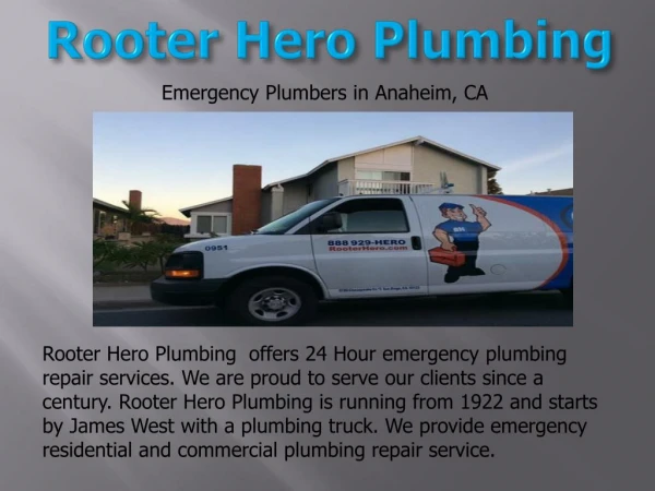 Plumber Santa Ana - Rooter Heo Plumbing