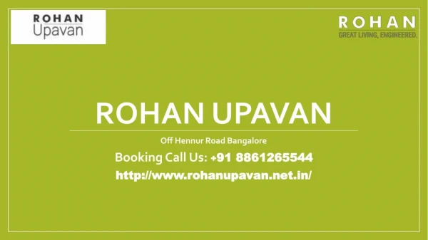 Rohan Upavan Residential Apartment North Bangalore