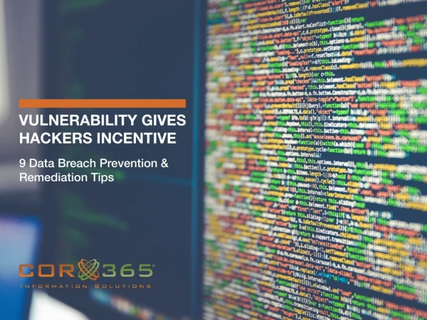 Vulnerability Gives Hackers Incentives â€“ 9 Data Prevention & Mediation Tips