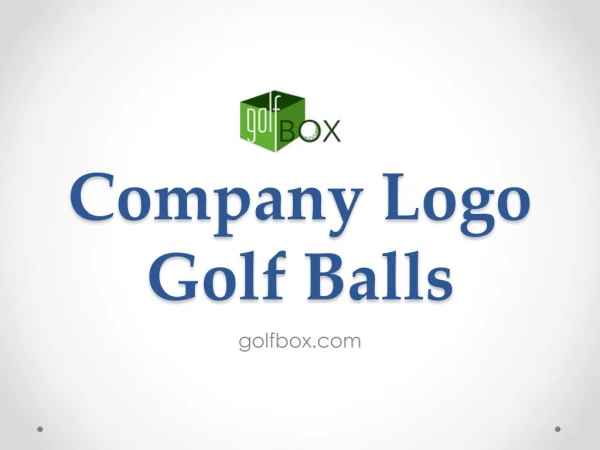 Company Logo Golf Balls - golfbox.com