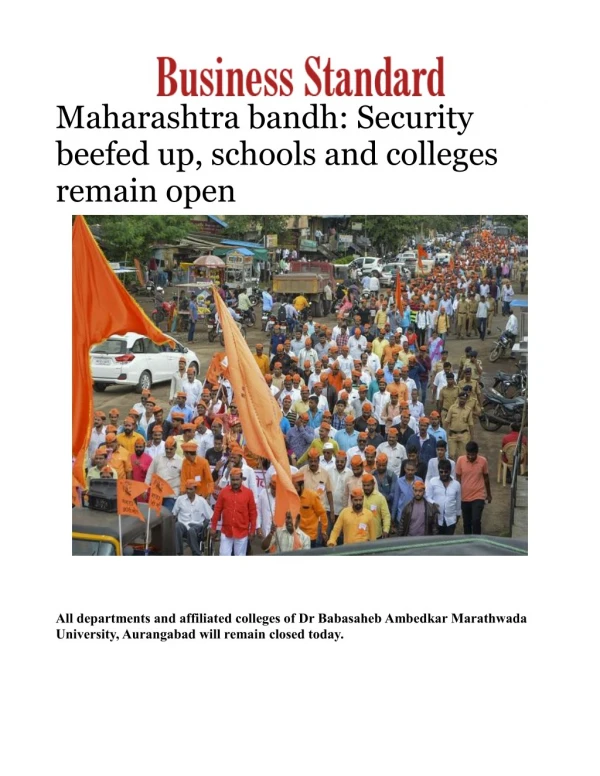 Maharashtra bandh: Security beefed up, schools and colleges remain open 