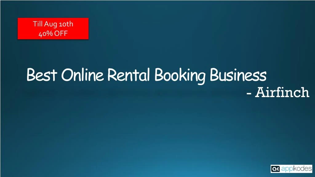 best online rental booking business