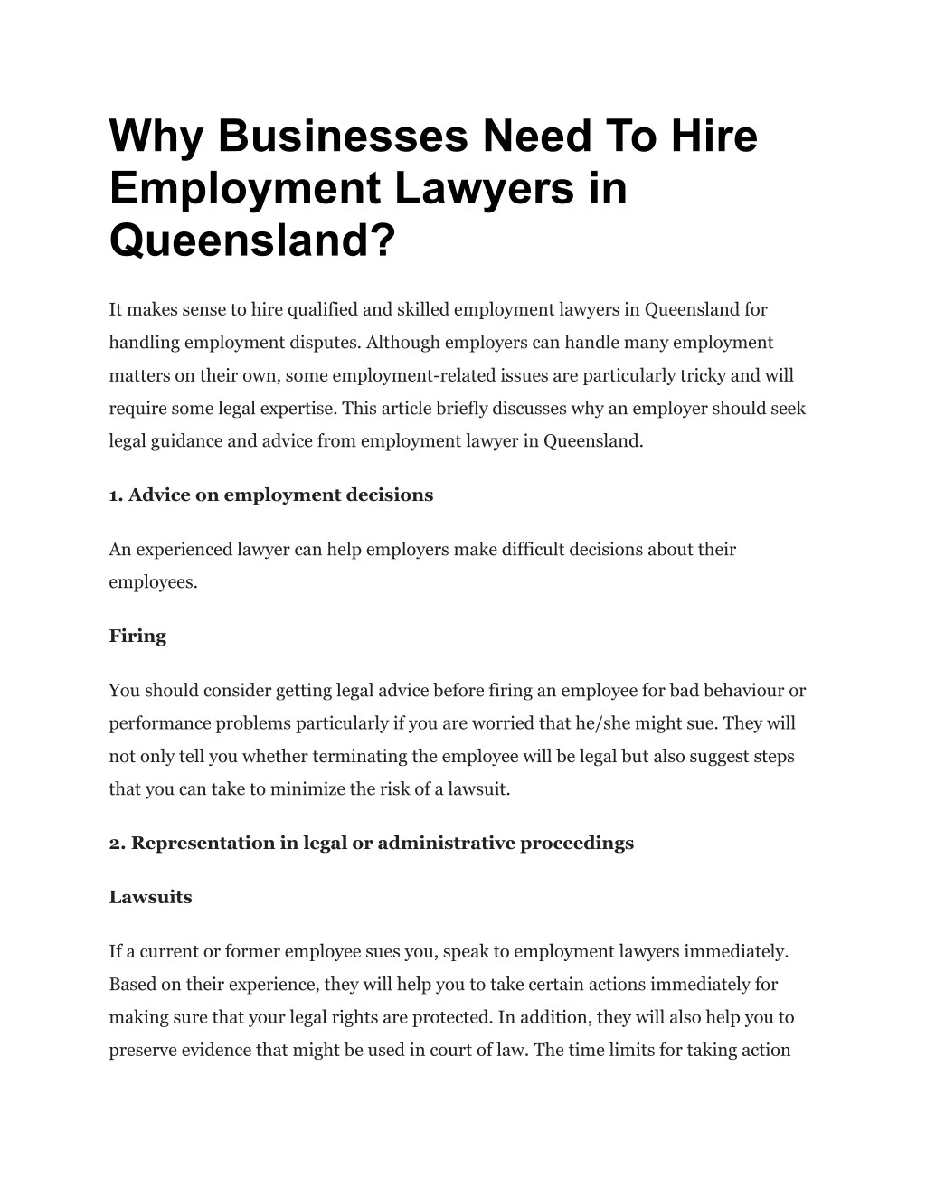 why businesses need to hire employment lawyers