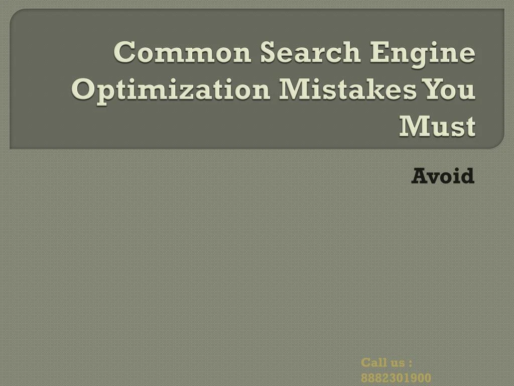 common search engine optimization mistakes you must