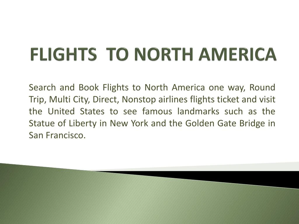 flights to north america
