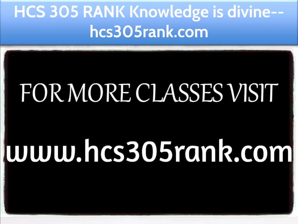 hcs 305 rank knowledge is divine hcs305rank com