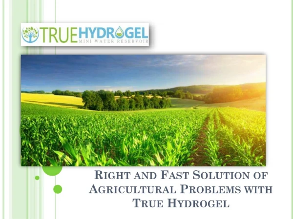 Types of Agriculture Hydrogels