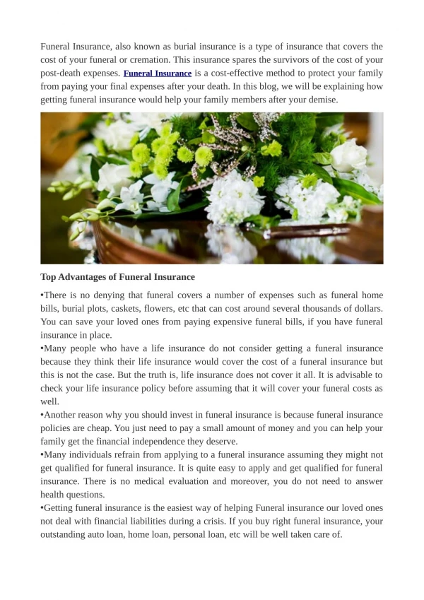 Funeral Insurance Opportunities For Everyone