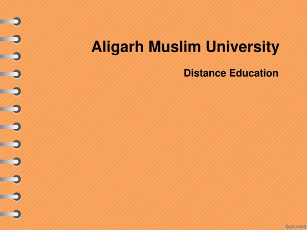 Distance education from Aligarh Muslim University