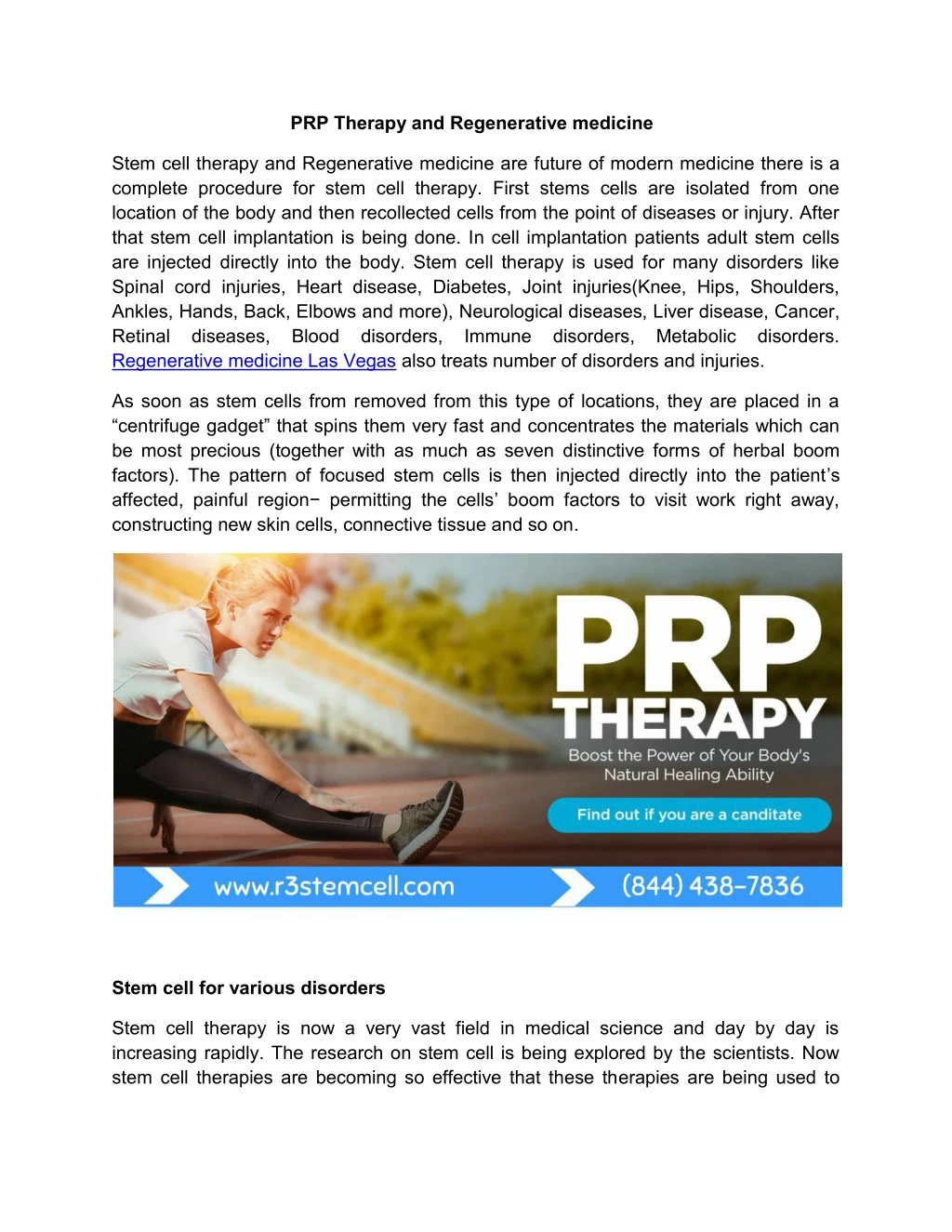 prp therapy and regenerative medicine