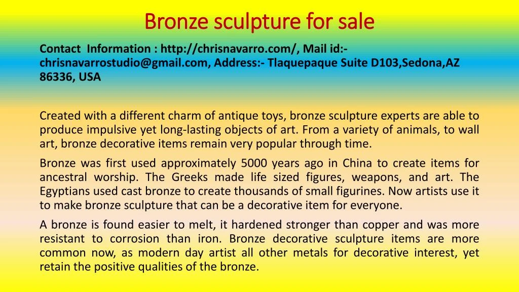 bronze sculpture for sale