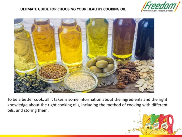ULTIMATE GUIDE FOR CHOOSING YOUR HEALTHY COOKING OIL