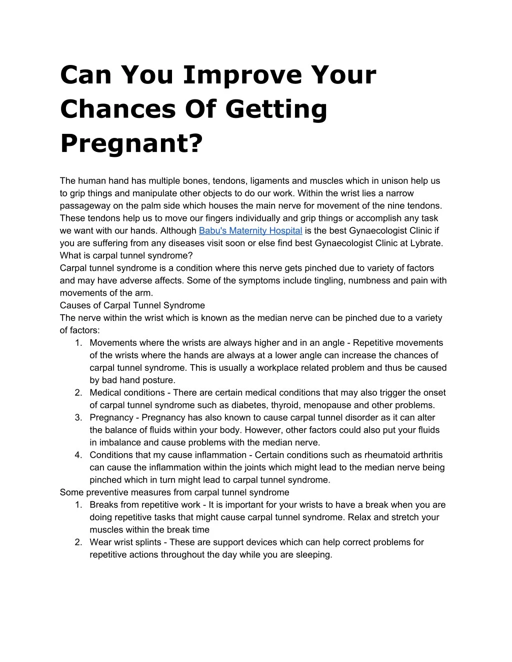 can you improve your chances of getting pregnant
