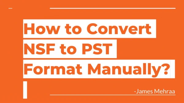 How to Convert NSF to PST Manually