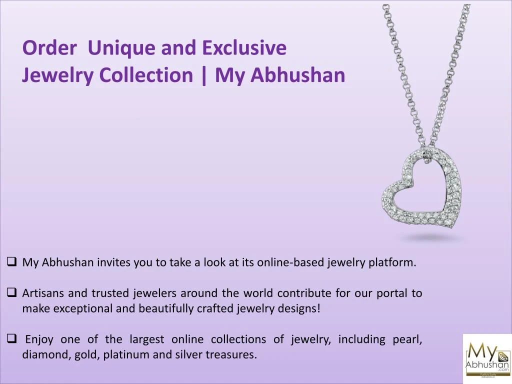 order unique and exclusive jewelry collection