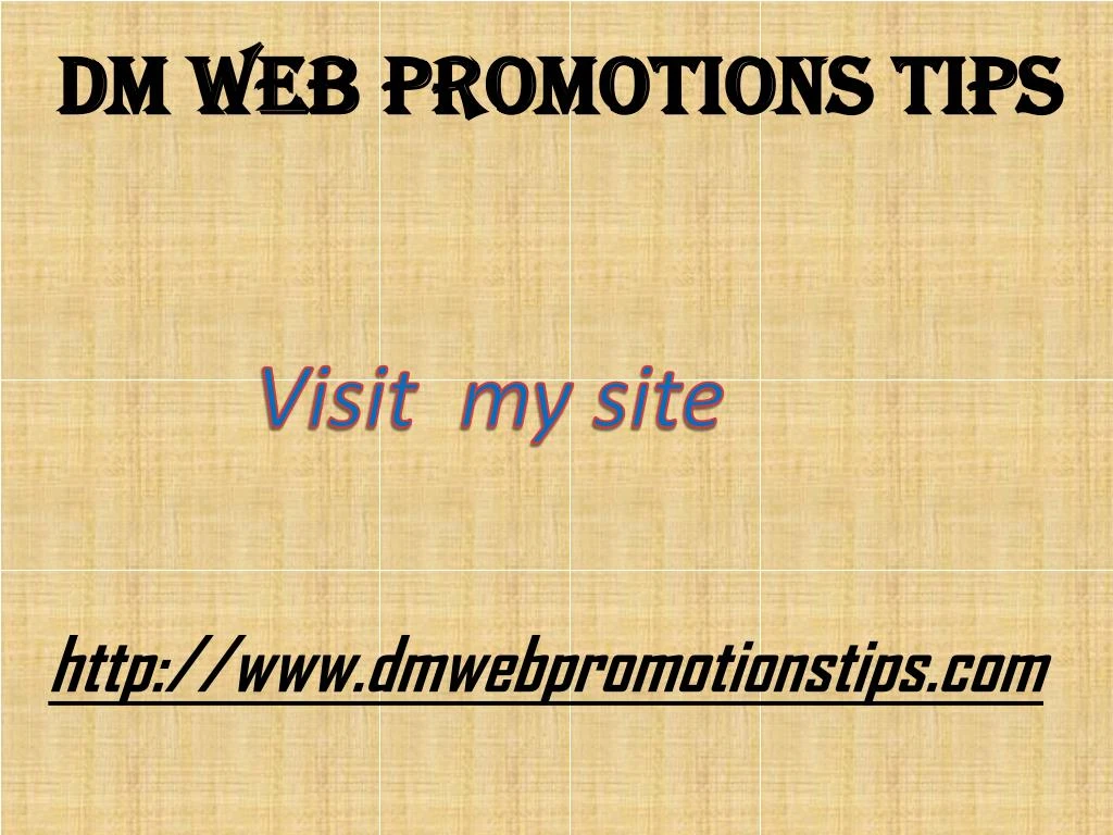 dm web promotions tips