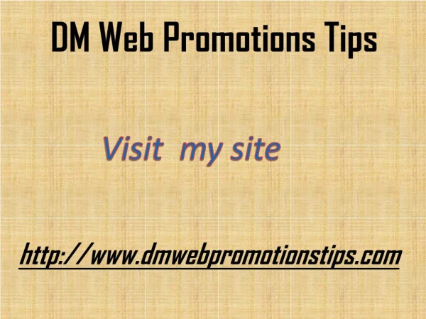 dm web promotions tips