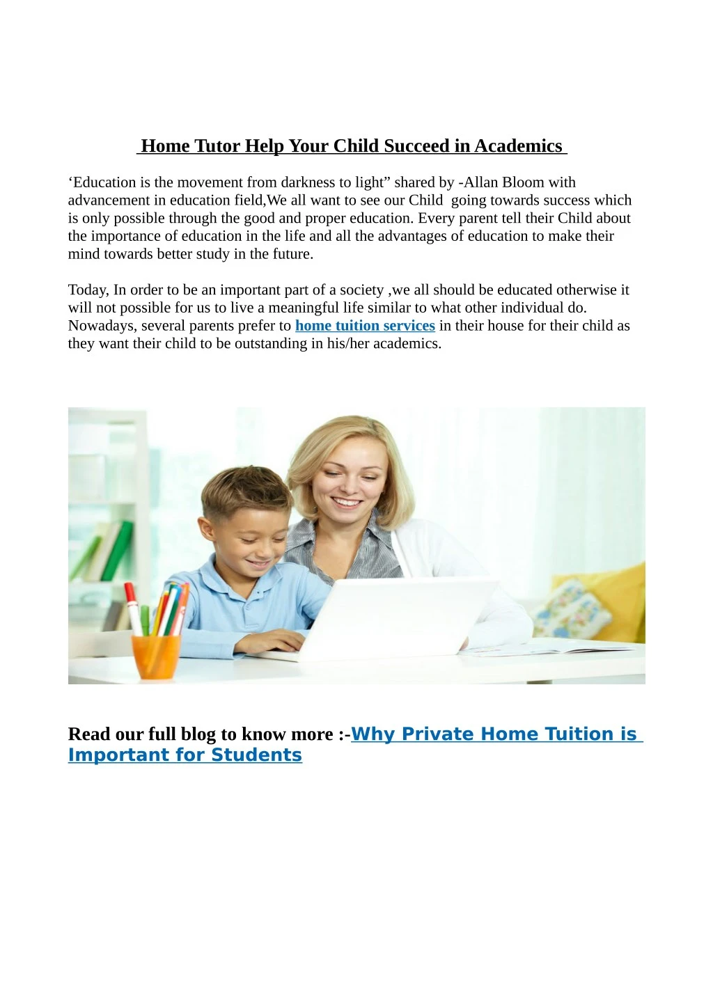 home tutor help your child succeed in academics
