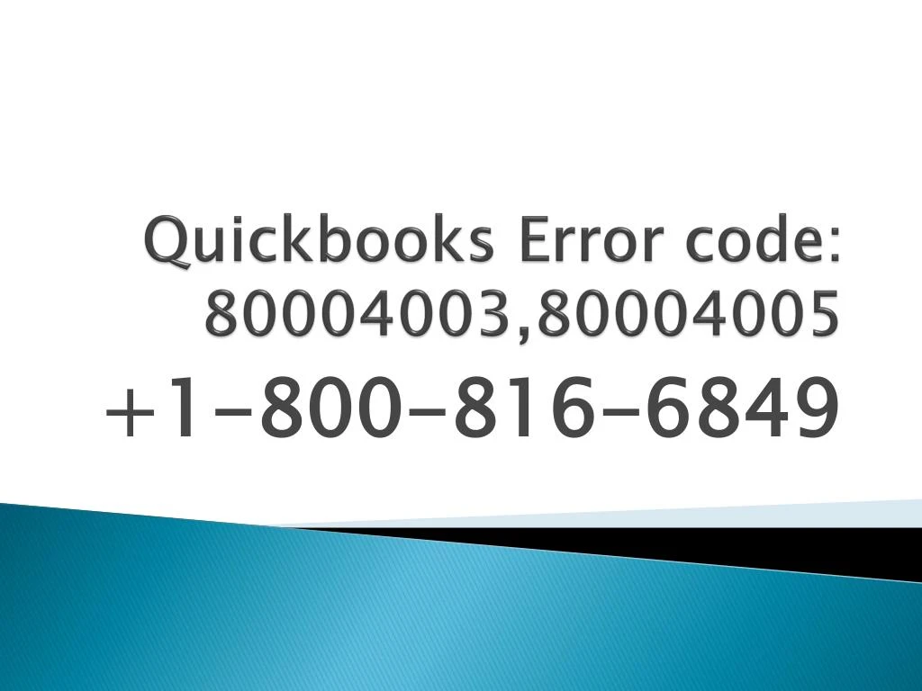 quickbooks error code 80004003 80004005