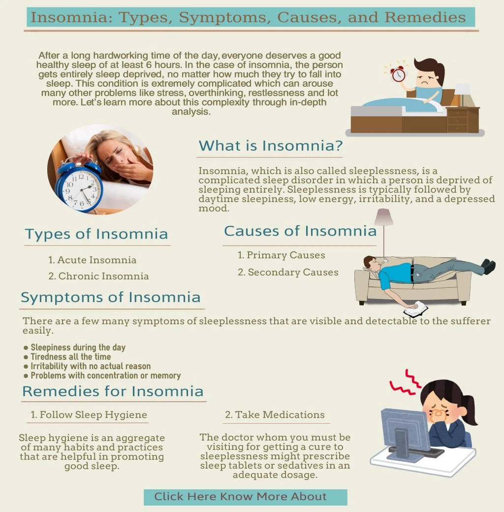 insomnia types symptoms causes and remedies