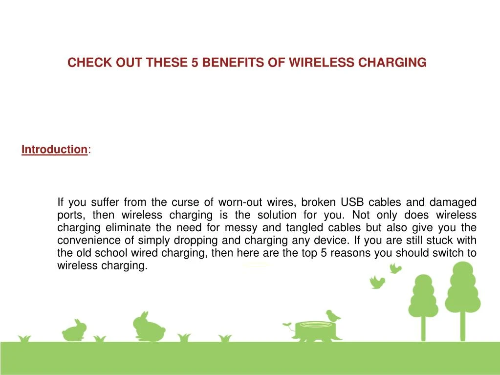 check out these 5 benefits of wireless charging