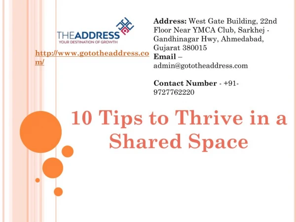 10 tips to thrive in a shared space | The Address