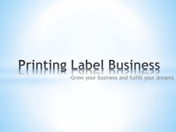 Printing Label Business