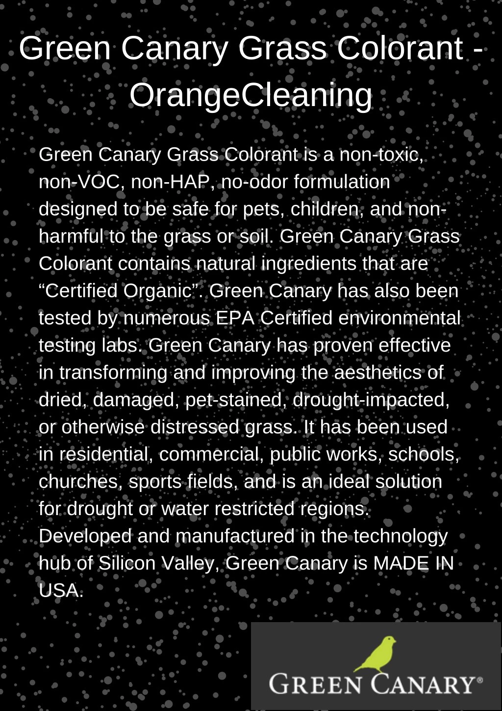 green canary grass colorant orangecleaning