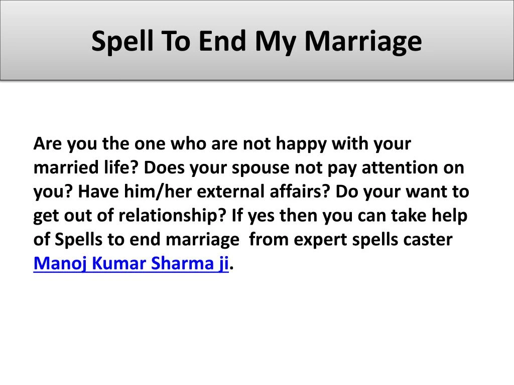 spell to end my marriage