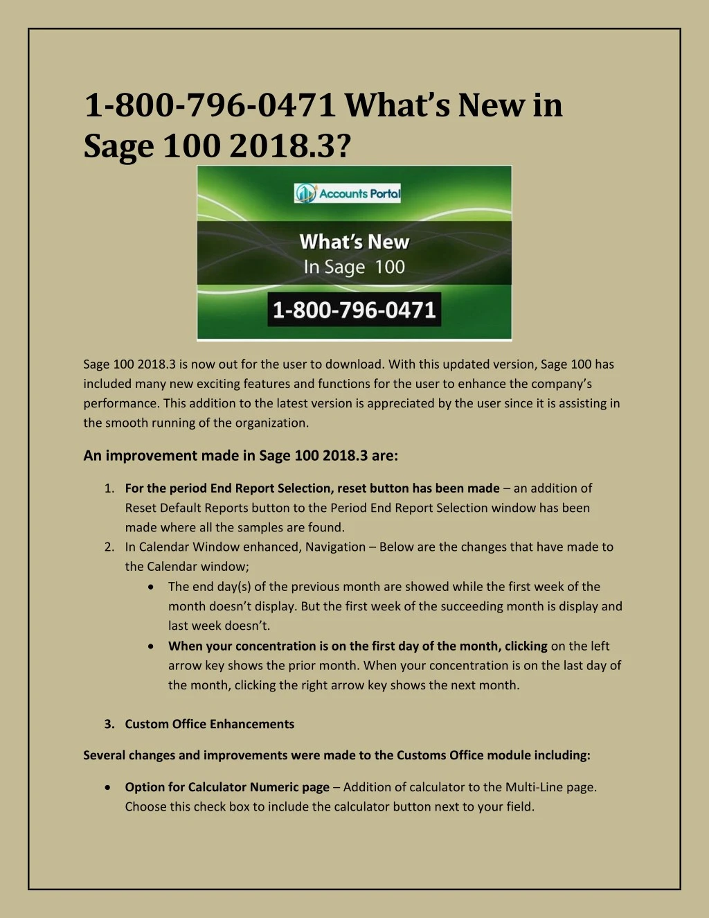 1 800 796 0471 what s new in sage 100 2018 3