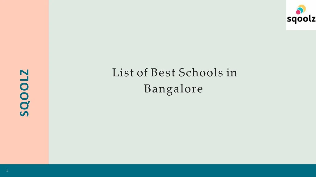 list of best schools in bangalore