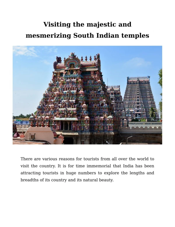 Visiting the majestic and mesmerizing South Indian temples