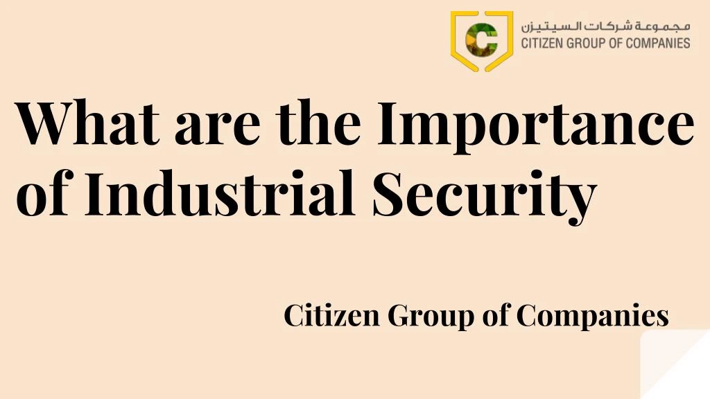 what are the importance of industrial security