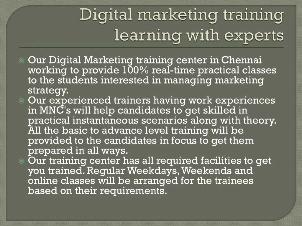 digital marketing training learning with experts
