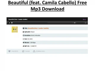 Beautiful Feat Camila Cabello Free Mp3 Download