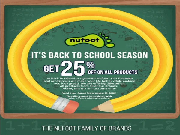 It's Back To School Season - Get 25 Percent OFF - Nufoot