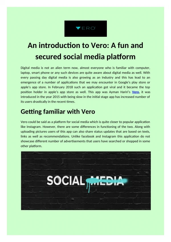 An introduction To Vero: A Fun And Secured Social Media Platform