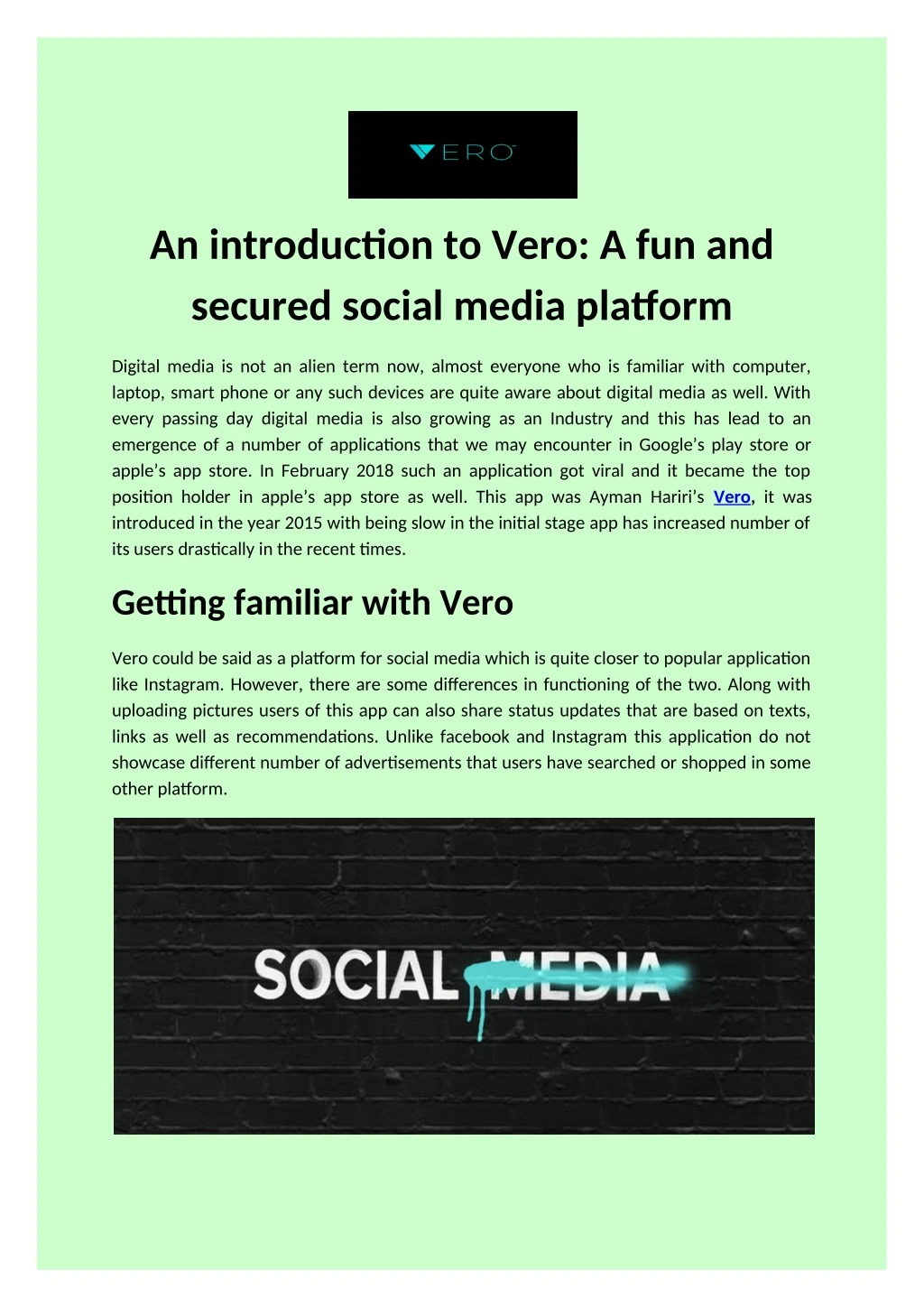 an introduction to vero a fun and secured social