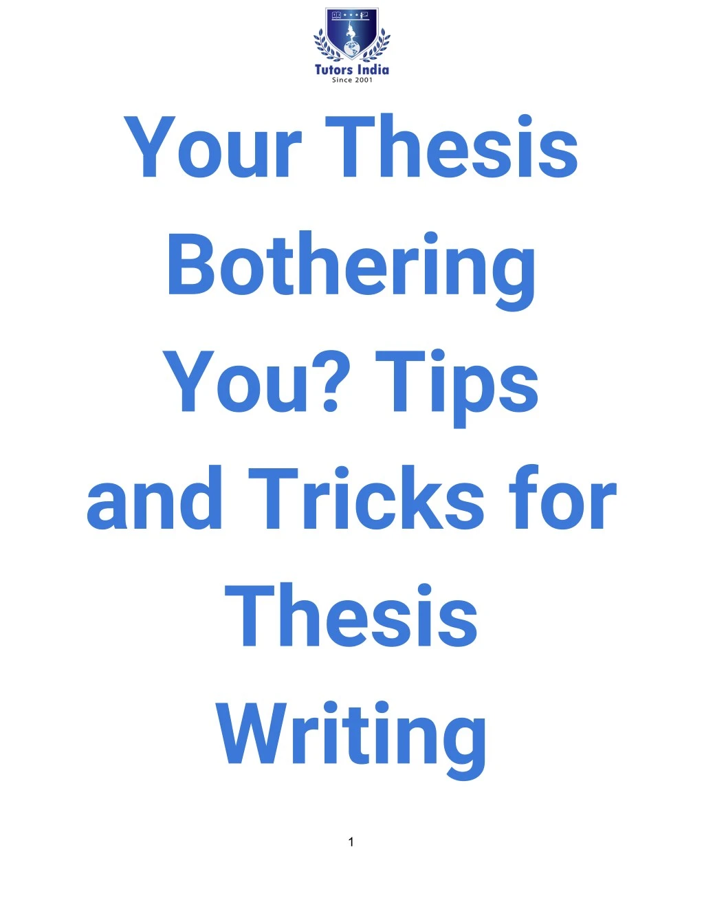 your thesis bothering you tips and tricks