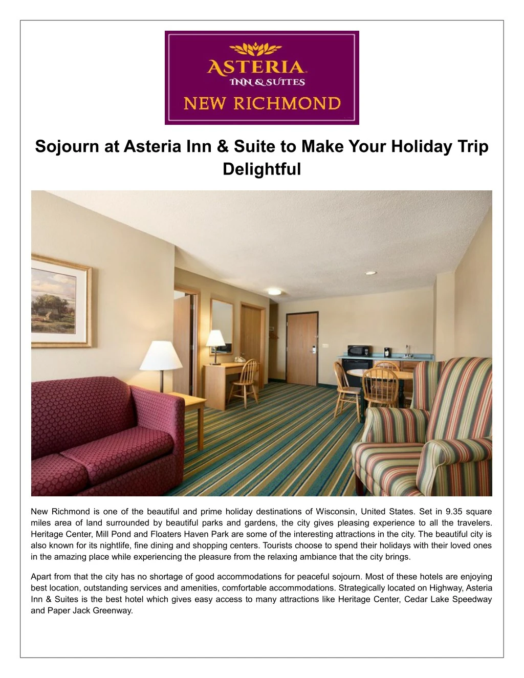 sojourn at asteria inn suite to make your holiday