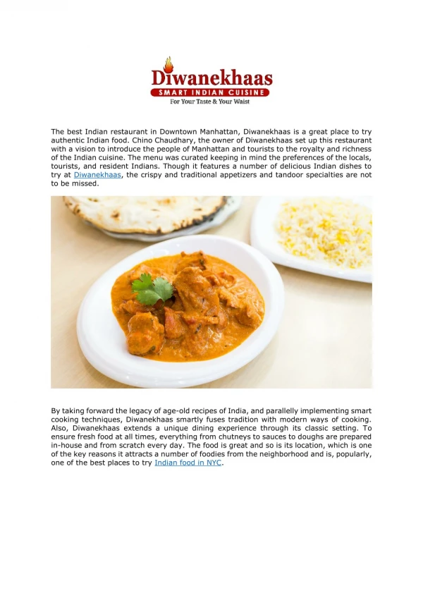 Diwanekhaas - Indian Restaurant In NYC