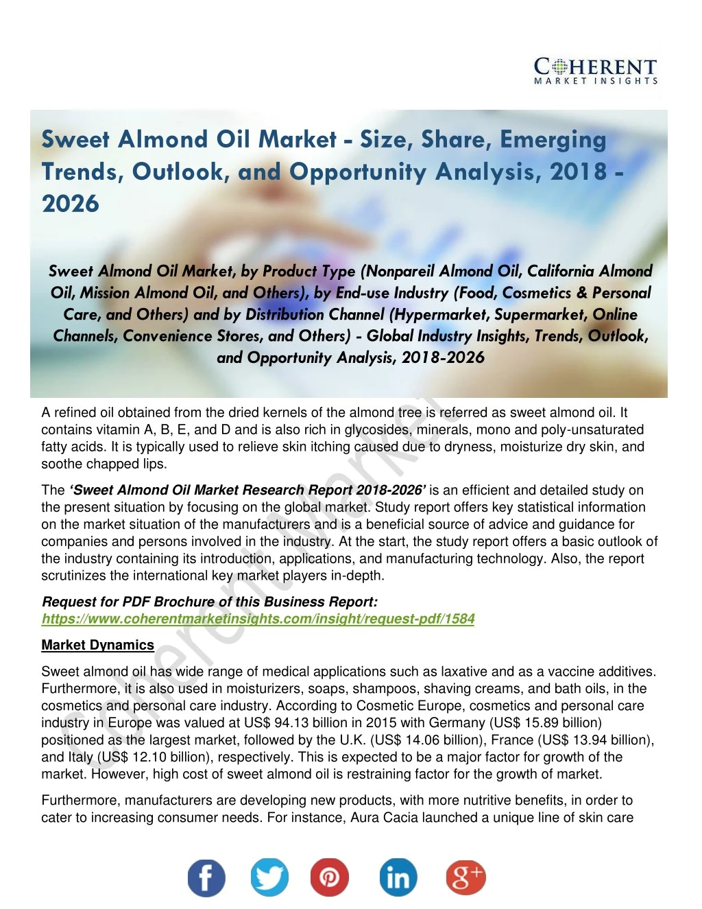 sweet almond oil market size share emerging