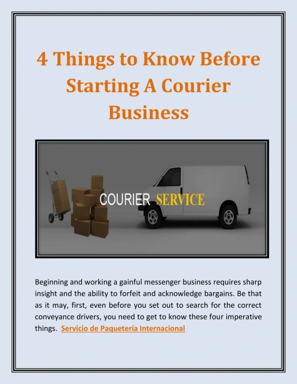 4 Things to Know Before Starting A Courier Business