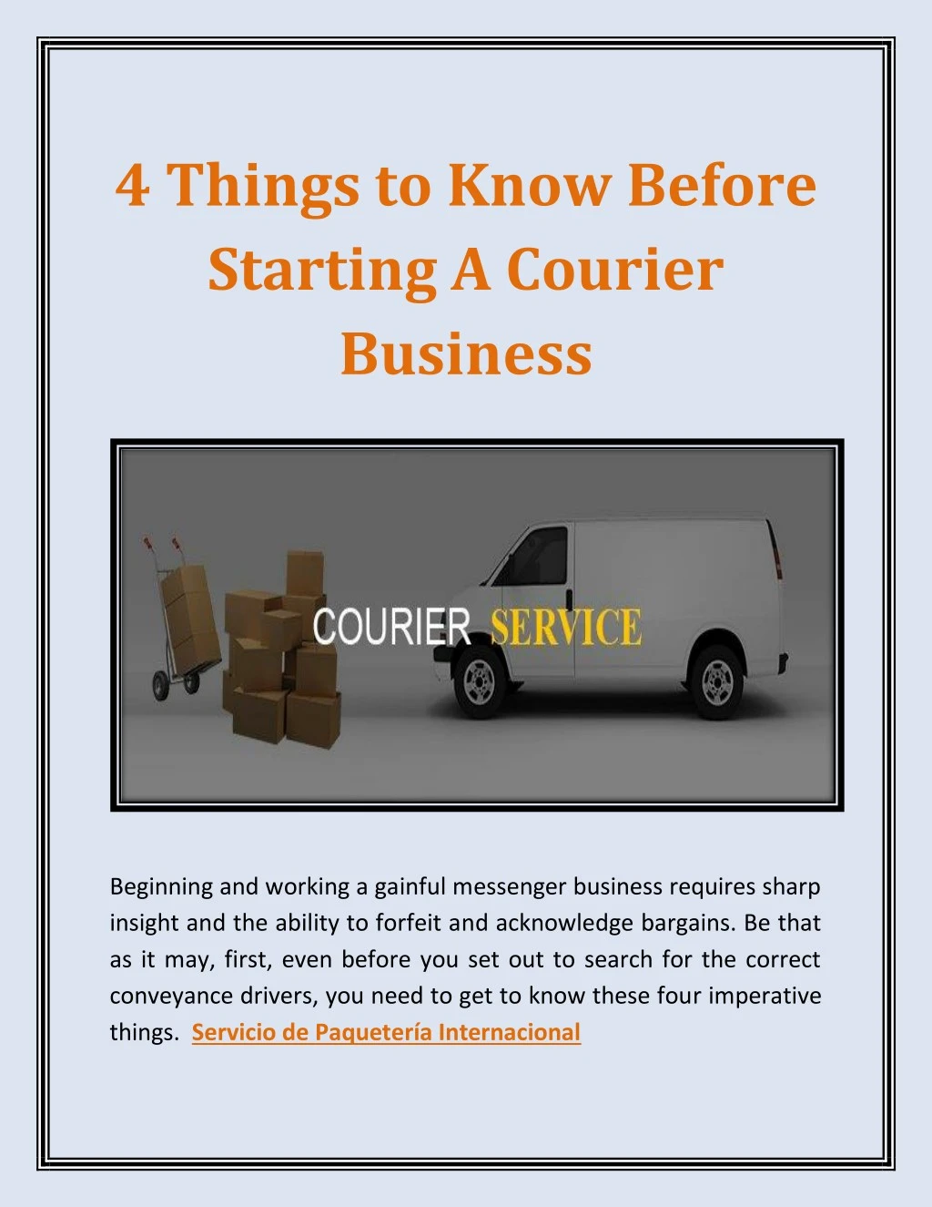 4 things to know before starting a courier