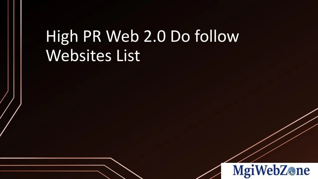 high pr web 2 0 do follow websites list